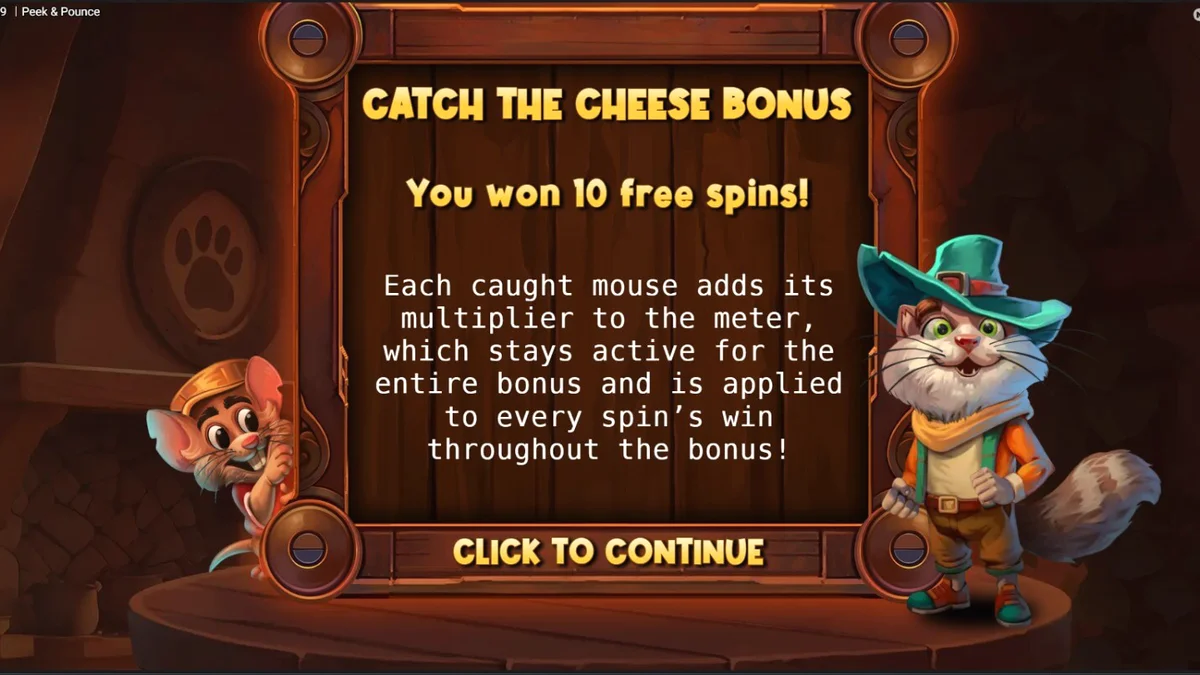 Karakter kucing Señor Pounce dalam permainan slot Peek & Pounce